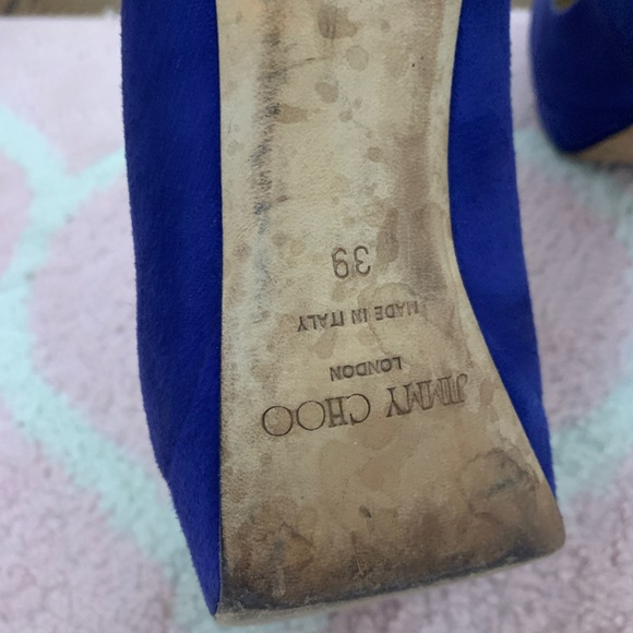 Jimmy Choo Heels, Size 39 (Woman’s 9), Royal Blue Suede - Picture 10 of 10